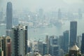Aero view of skyscrapers Hong Kong Royalty Free Stock Photo