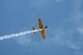 Aerobatic airplane flying Royalty Free Stock Photo