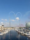 Aerobatic airshow at the Abu Dhabi Grand Prix Royalty Free Stock Photo