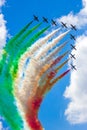 aerobatic demonstration team Frecce Tricolori airshow Royalty Free Stock Photo