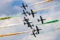 aerobatic demonstration team Frecce Tricolori airshow Royalty Free Stock Photo