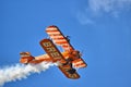 Aerobatic display by the Breitling Wingwalkers Royalty Free Stock Photo