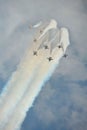 Aerobatic flying display by Black Eagles from the Republic of Korean Air Force (ROKAF) at Singapore Airshow Royalty Free Stock Photo