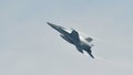 Aerobatic flying display by Royal Australian Air Force (RAAF) F-18 Hornet at Singapore Airshow