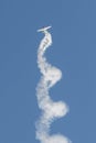 Aerobatic plane on display , Jurgis Kairys aerobatic pilot flying on blue sky Royalty Free Stock Photo