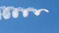 Aerobatic plane on display , Jurgis Kairys aerobatic pilot flying on blue sky Royalty Free Stock Photo