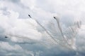 Aerobatic team Berkut on Mil Mi-28 Havoc attack helicopters launch missiles, a demonstration flight. 15th of May 2021
