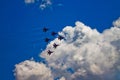 Aerobatic team `Swifts` `Strizhi`. Royalty Free Stock Photo