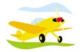 Aerobatics. Small sports plane on the airfield. Royalty Free Stock Photo