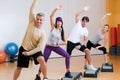 Aerobic exercises at gym Royalty Free Stock Photo