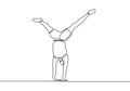 Aerobic man continuous one line drawing on white background Royalty Free Stock Photo