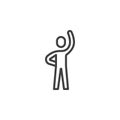 Aerobics exercise line icon
