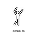 aerobics icon. Trendy modern flat linear vector aerobics icon on Royalty Free Stock Photo