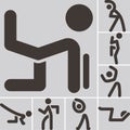 Aerobics icons set