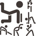 Aerobics icons set