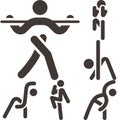 Aerobics icons set