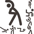 Aerobics icons set