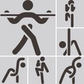 Aerobics icons set