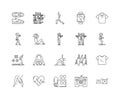 Aerobics line icons, signs, vector set, outline illustration concept