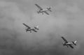 Aeroclub of Romania performing aerial acrobatics at BIAS 2023, Cessna 172S plane.