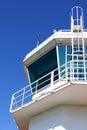 Aerodrome control tower with ladder Royalty Free Stock Photo