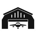 Aerodrome hangar icon, simple style