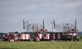 Aerodrome locators rotate to control the movement of aircraft in the sky Royalty Free Stock Photo