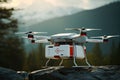 Aerodrone delivering medical supplies to remote areas, improving access to healthcare Drone delivering a package