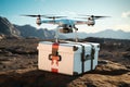 Aerodrone delivering medical supplies to remote areas, improving access to healthcare Drone delivering a package