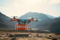 Aerodrone delivering medical supplies to remote areas, improving access to healthcare Drone delivering a package