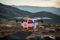 Aerodrone delivering medical supplies to remote areas, improving access to healthcare Drone delivering a package