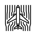 aerodynamics aeronautical engineer line icon vector illustration