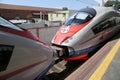 Aeroexpress Train Sapsan at the Leningrad station. Moscow, Russia