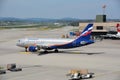 Aeroflot plane on a runway