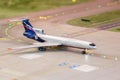 Aeroflot plane travels the taxiway at the airport