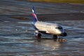 Aeroflot Sukhoi Superjet-100 RA-89003 standing at Sheremetyevo international airport.