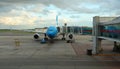 Aerolineas Argentinas Airplane at airport gate ready for boarding and departure Royalty Free Stock Photo