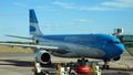 Aerolineas Argentinas Airplane at airport gate ready for boarding and departure Royalty Free Stock Photo