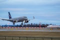 Aeroloft Airbus A320 landing in Prague Airport