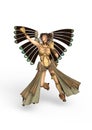 Aeromata, flying human, 3D Illustration Royalty Free Stock Photo