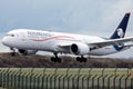 AeroMexico Dreamliner landing in Europe Royalty Free Stock Photo