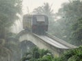 Aeromovel Train Moving Down in Rainy Day Royalty Free Stock Photo