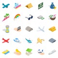 Aeronautic icons set, isometric style Royalty Free Stock Photo