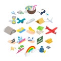 Aeronautic icons set, isometric style Royalty Free Stock Photo