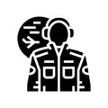 aeronautical engineer worker glyph icon vector illustration Royalty Free Stock Photo