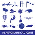 Aeronautical icons set eps10 Royalty Free Stock Photo
