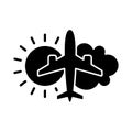 Aeronautical meteorology black glyph icon