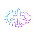 Aeronautical meteorology gradient linear vector icon