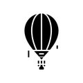 Aeronautics black icon, concept illustration, vector flat symbol, glyph sign.