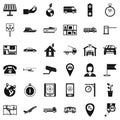 Aeronavigation icons set, simple style Royalty Free Stock Photo